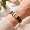 Black Leather Plates Bracelet