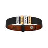 Black Leather Plates Bracelet