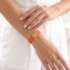 Coral Orange Leather Plates Bracelet
