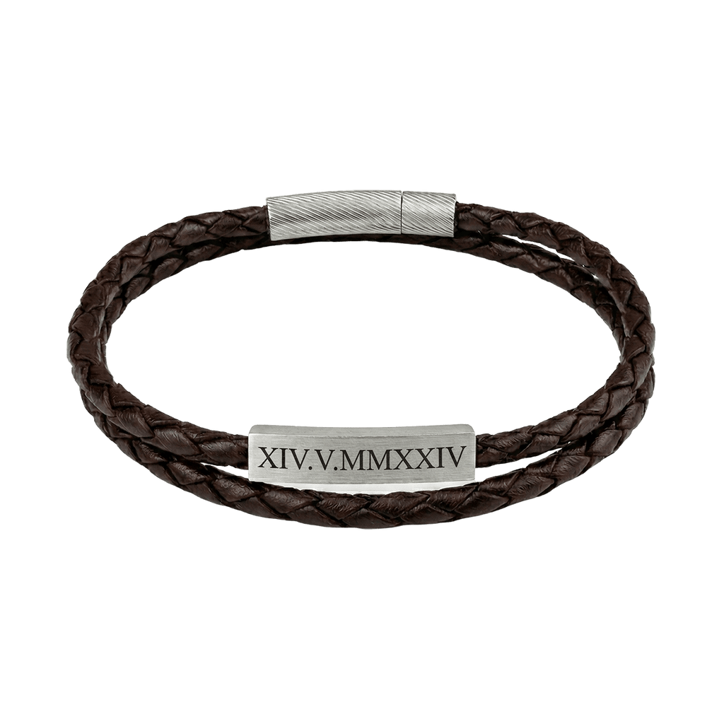 Cubic Bar Leather Bracelet