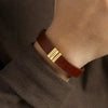 Name Plates Leather Bracelet