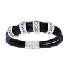 Custom Name Rings Double Leather Bracelet