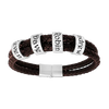 Custom Name Rings Double Leather Bracelet