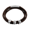 Custom Name Rings Triple Leather Bracelet