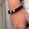 Custom Name Rings Double Leather Bracelet