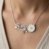 Daisy Flower Name Necklace