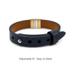 Dark Blue Leather Plates Bracelet