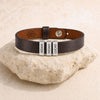 Dark Brown Leather Plates Bracelet