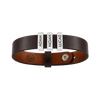 Dark Brown Leather Plates Bracelet