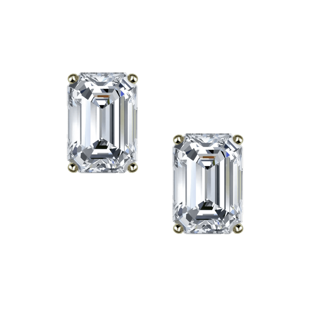 Emerald Cut Diamond Studs