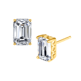 Emerald Cut Diamond Studs