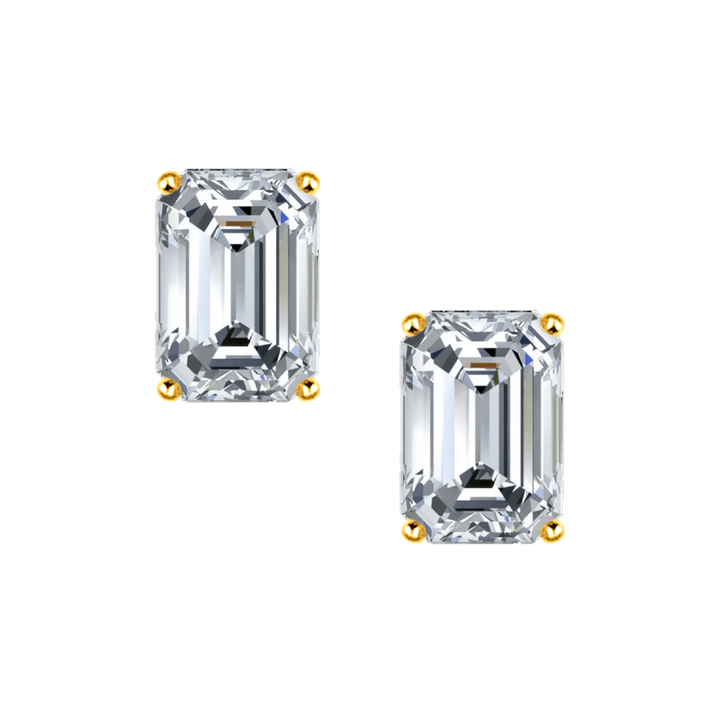 Emerald Cut Diamond Studs