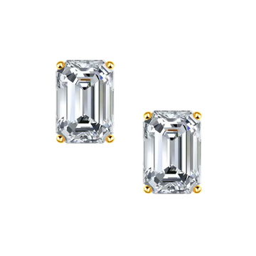 Emerald Cut Diamond Studs
