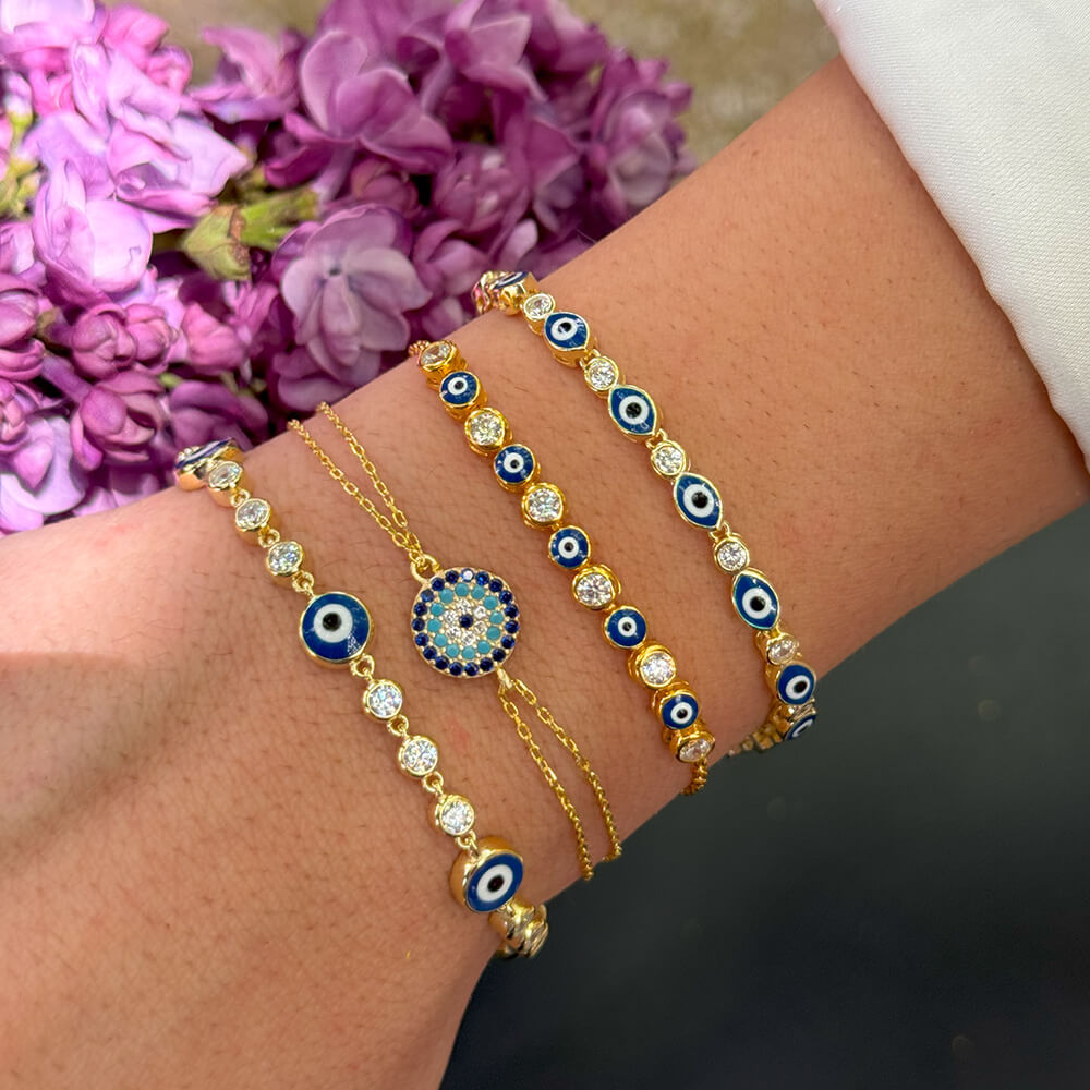 Multi Round Evil Eye Bracelet