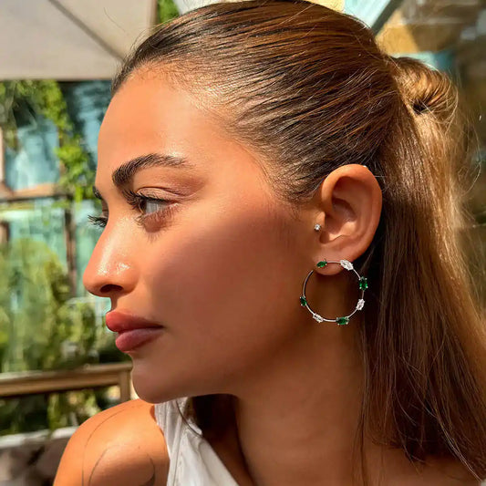Fancy Diamond Hoops