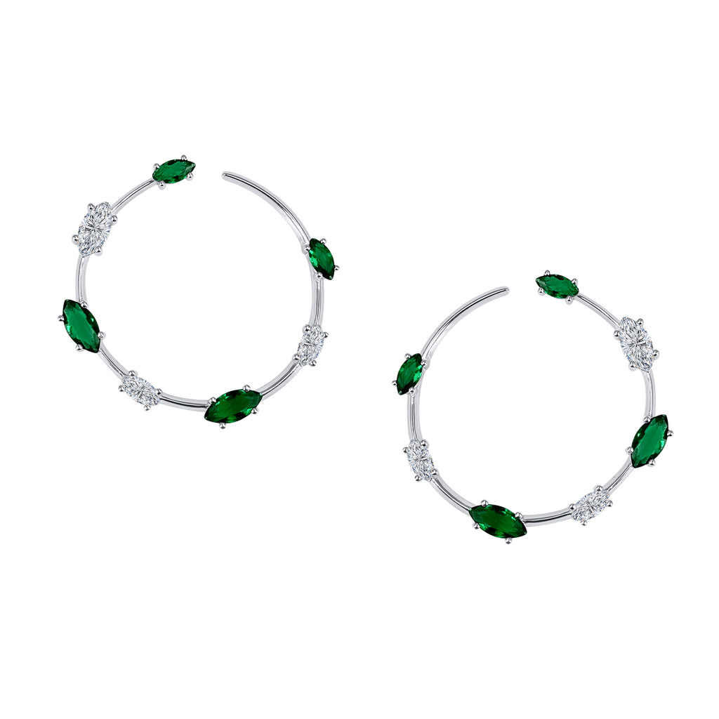 Fancy Diamond Hoops