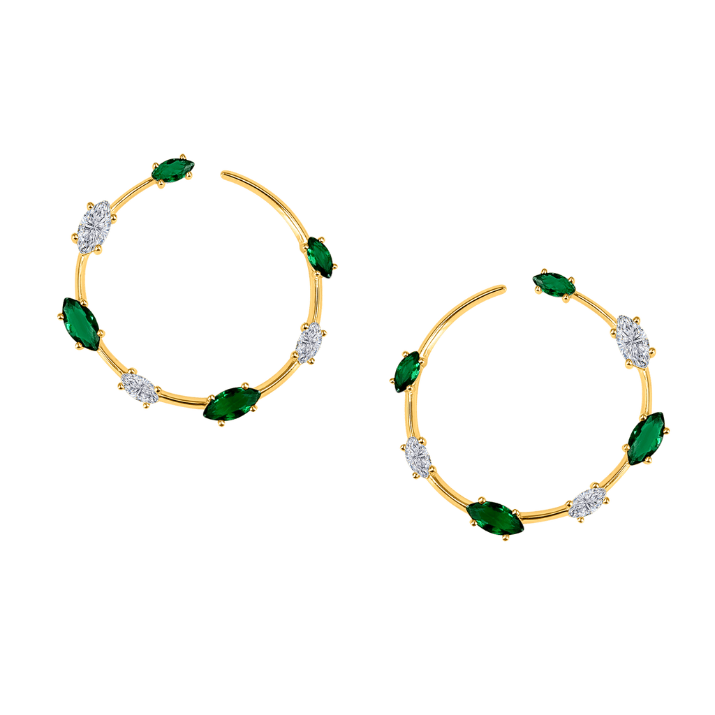 Fancy Diamond Hoops