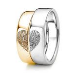 Matching Heart Fingerprint Couple Rings