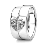 Matching Heart Fingerprint Couple Rings