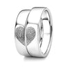 Matching Heart Fingerprint Couple Rings