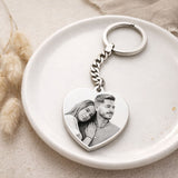 Heart Photo Engraved Keychain