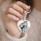 Heart Photo Engraved Keychain