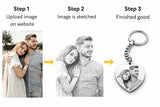 Heart Photo Engraved Keychain