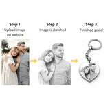 Heart Photo Engraved Keychain