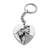 Heart Photo Engraved Keychain