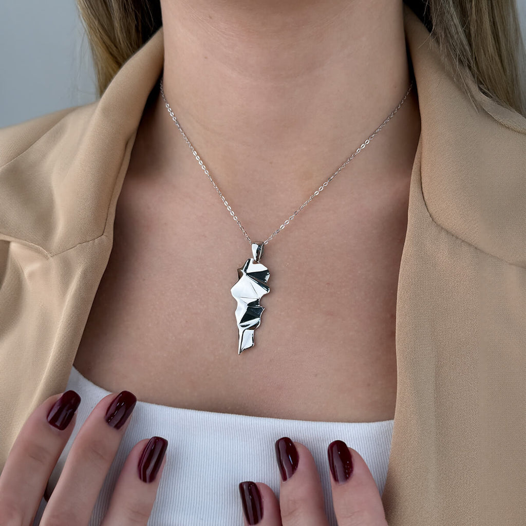 Lebanon 3D Map Necklace