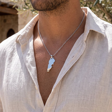 Lebanon Map Men's Necklace