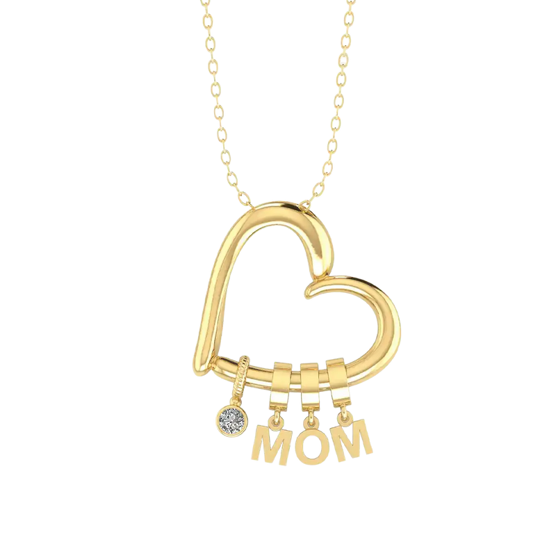 Love Heart MOM Necklace