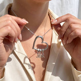 Love Heart Drop Initials Necklace
