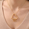 Love Heart Drop Initials Necklace