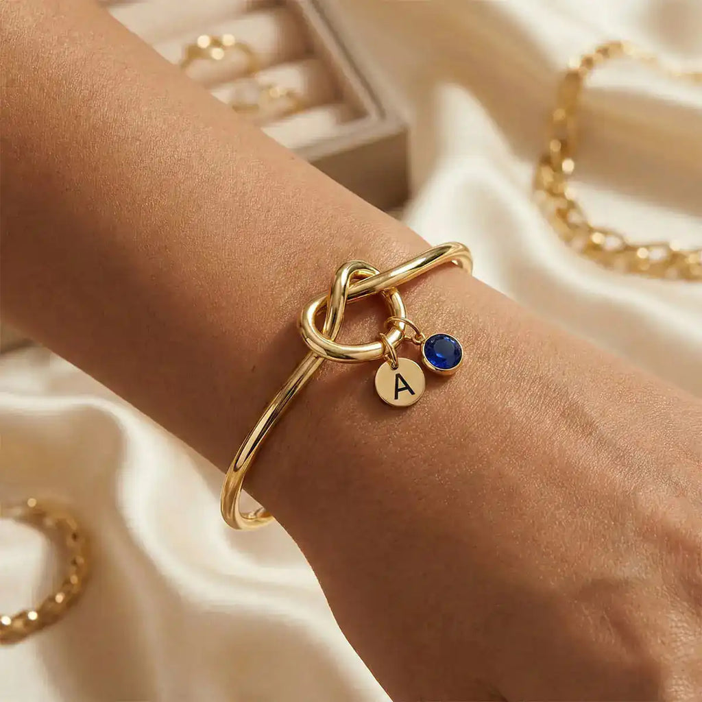 Love Knot Bangle Bracelet - Silver 925 | Pegor Jewelry - Pegor Jewelry