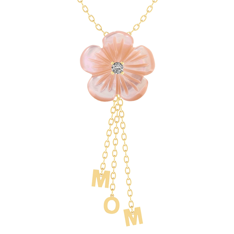MOM Pearl Flower Gold 18K Necklace
