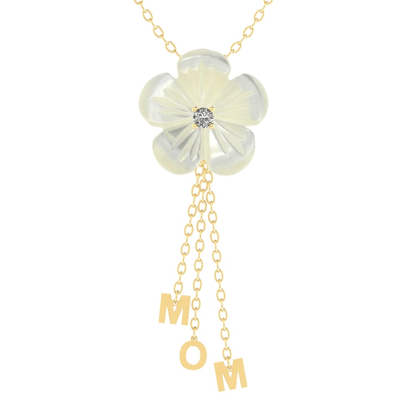 MOM Pearl Flower Gold 18K Necklace