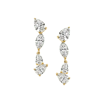 Multi Diamond Drop Earrings
