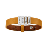 Mustard Yellow Plates Leather Bracelet