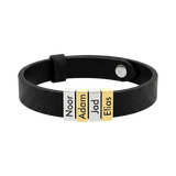Name Plates Leather Bracelet