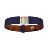 Navy Blue Leather Plates Bracelet