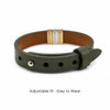 Olive Green Leather Plates Bracelet