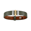 Olive Green Leather Plates Bracelet