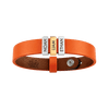 Coral Orange Leather Plates Bracelet