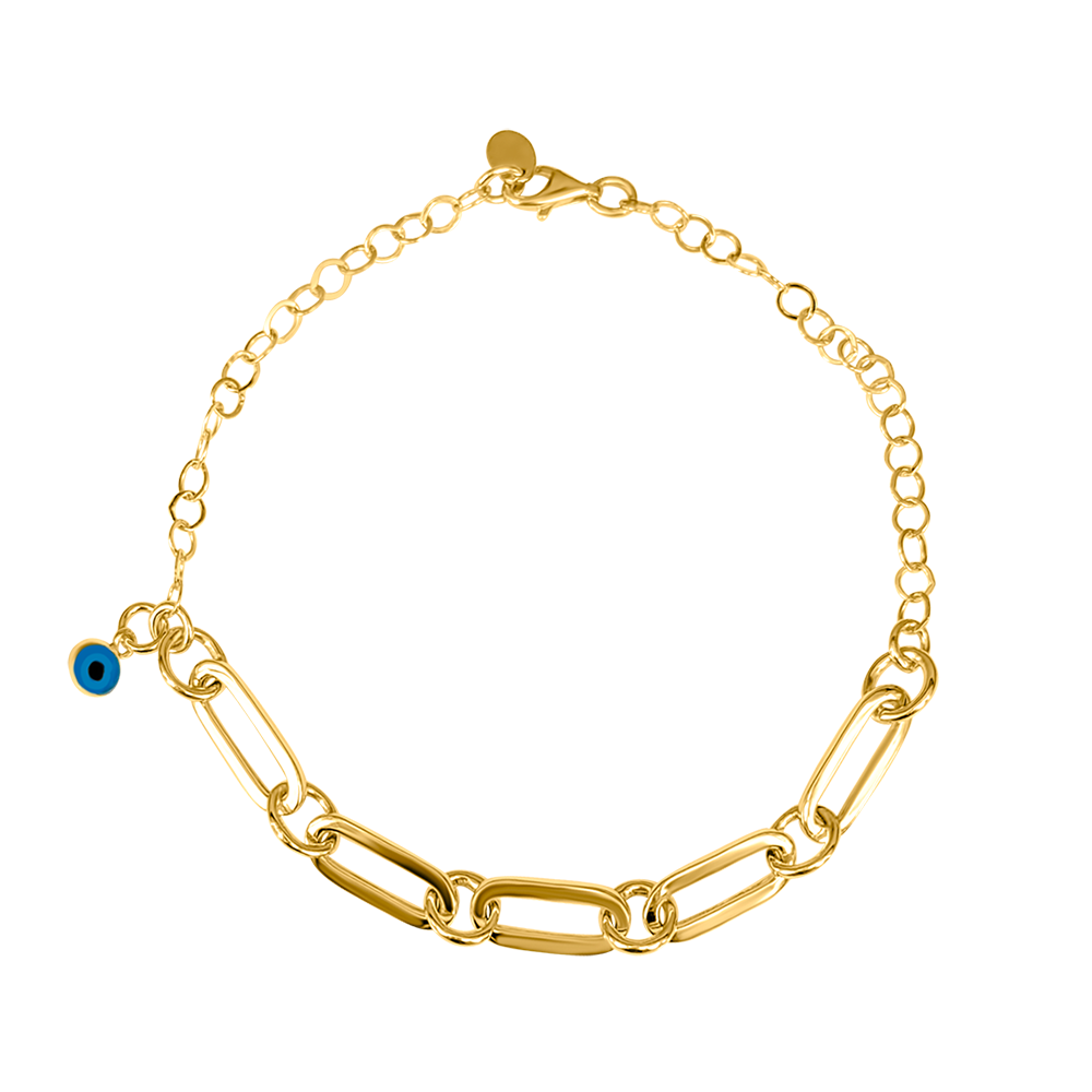 Paper Clip Evil Eye Bracelet