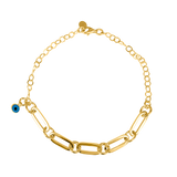 Paper Clip Evil Eye Bracelet