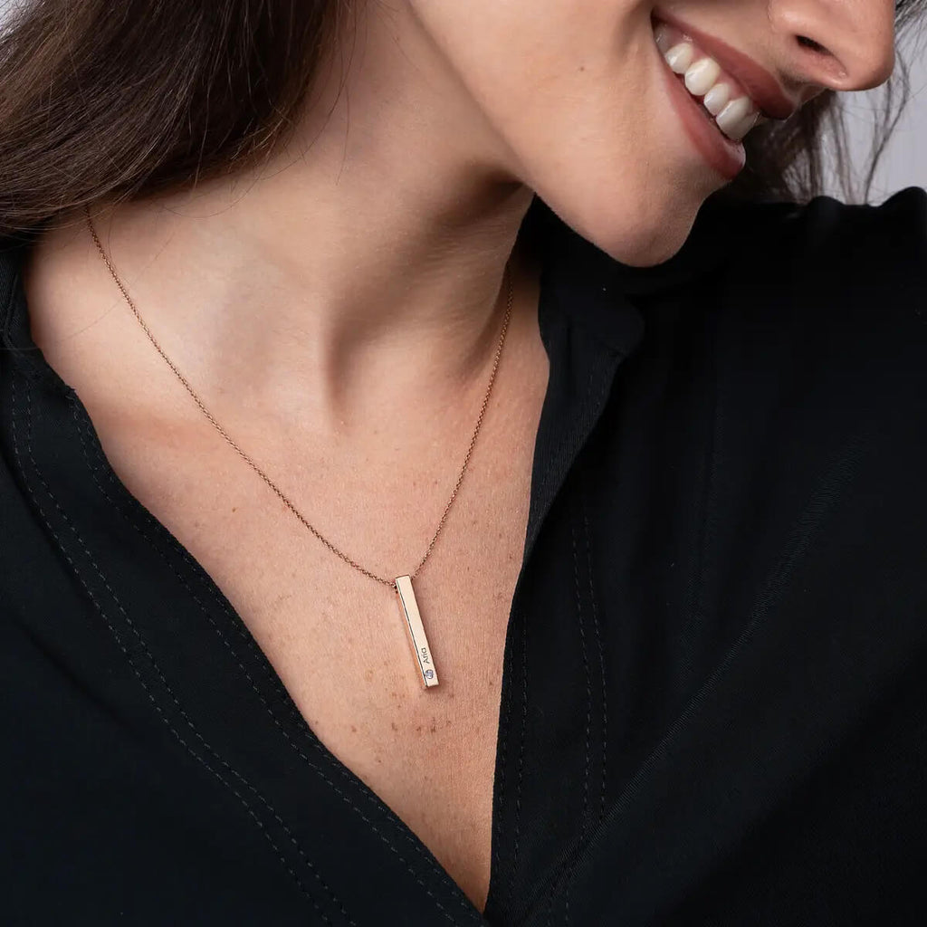 Cubic Birthstones Bar Women's Necklace