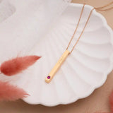 Cubic Birthstones Bar Women's Necklace