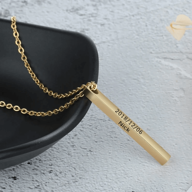 Cubic Bar Men's Necklace