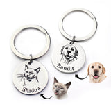 Pet Photo Engraved Keychain